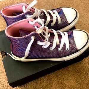 Pink/Silver/White Converse